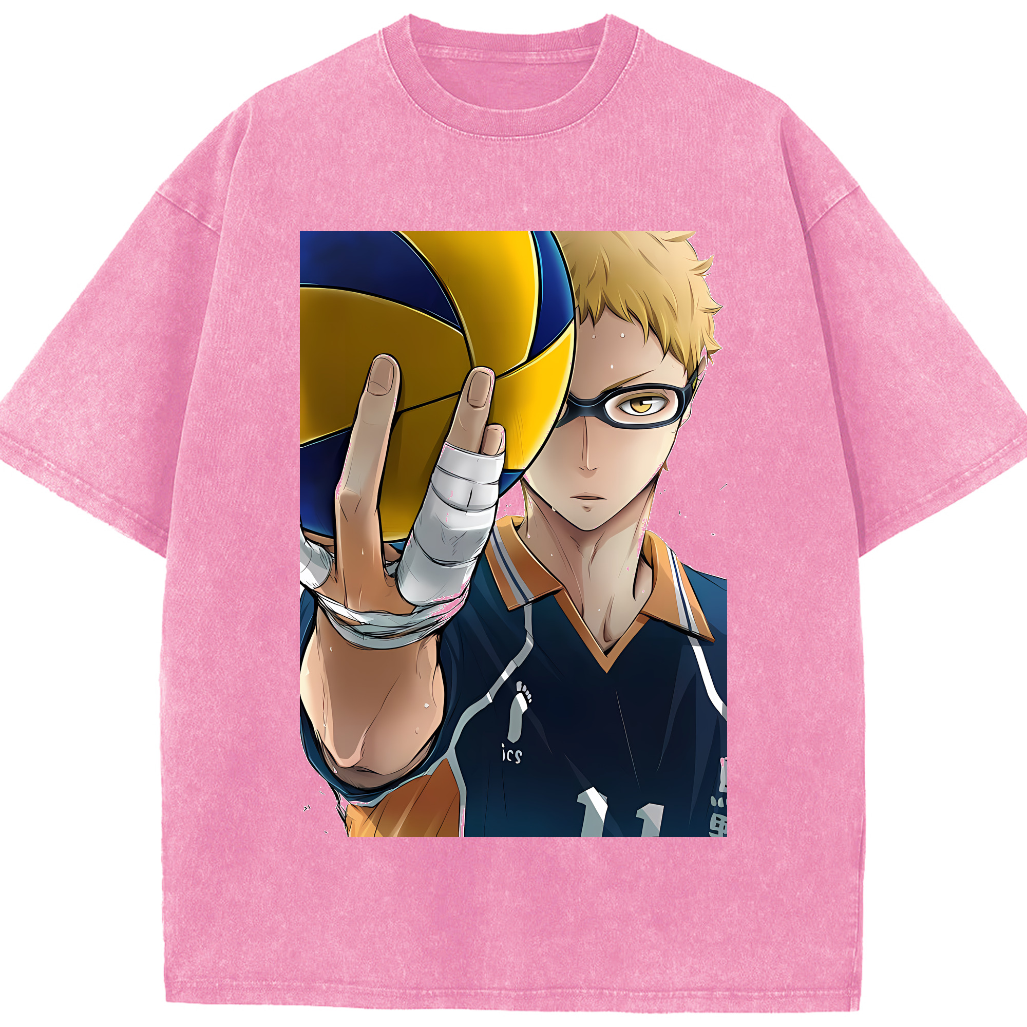 （画像用） ハイキュー!! Haikyu!! 綿100% ヴィンテージ風 半袖Tシャツ（フロントプリント）